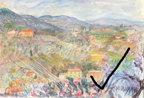 Minature Italy view from Villa Fontana 2 above Lucca